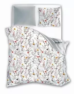 Pościel - Pościel bawełniana 160x200 017-B biała szara kolorowa kwiaty Elegant 2 - miniaturka - grafika 1