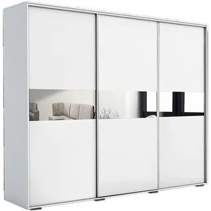 Szafa Przesuwna 250 A27 Skąpski Meble Sonoma, Biały, 215 cm - Szafy - miniaturka - grafika 1