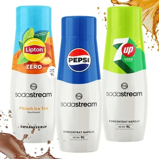 3x Syrop Koncentrat Sodastream 7up Lipton Brzoskwinia Pepsi Do Saturatora