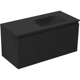 Mexen Orio szafka łazienkowa 100 cm z umywalką Vela prawą, 1S, 1D, czarna mat - 91A13-10047-3-BBFF71-W23P71 - Szafki łazienkowe - miniaturka - grafika 1