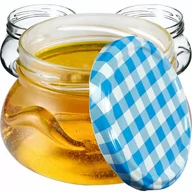 Pojemniki kuchenne - Słoiki Raja 300ml 10 szt. 82mm + wieczka "Niebieska Krata" - miniaturka - grafika 1