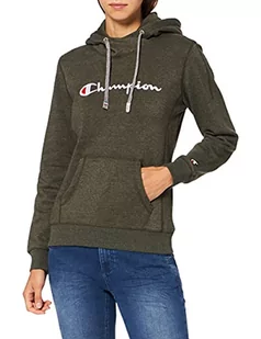 Champion Damska bluza z kapturem Classic Logo, oliwkowo-zielony, L - Bluzy damskie - miniaturka - grafika 1