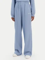Spodnie sportowe damskie - Tommy Hilfiger Spodnie dresowe Script WW0WW48784 Niebieski Relaxed Fit - miniaturka - grafika 1