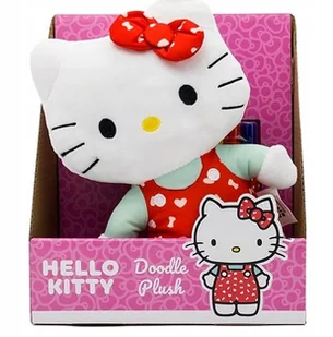 Hello Kitty Maskotka czerwona 25 cm do malowania MARKERY ZMYWALNE W PRANIU - Maskotki i pluszaki - miniaturka - grafika 1