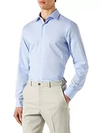 Koszule męskie - Seidensticker Męska koszula biznesowa - Shaped Fit - nie wymaga prasowania - kołnierz kent - długi rękaw - 100% bawełna, jasnoniebieski, 44 - miniaturka - grafika 1