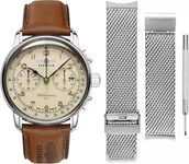 Zegarki męskie - Zestaw męski ZEPPELIN 9670M-5_SET brązowy klasyczny dodatkowy pasek - miniaturka - grafika 1