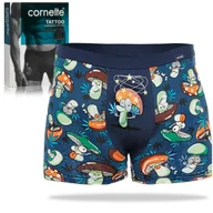 Majtki męskie - Cornette Bokserki Męskie 1 sztuka Niebieskie 280/223 Bawełna Rozmiar M - miniaturka - grafika 1