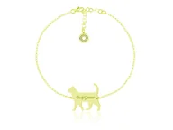 Bransoletki - Srebrna bransoletka - Kot - Grawer! 24k złocenie - miniaturka - grafika 1