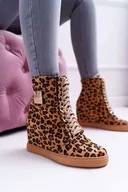 Trampki damskie - Damskie Trampki Lu Boo Złoty Łańcuch Zamsz Leopard Monica - Zazoo - miniaturka - grafika 1