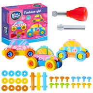 Klocki - Klocki Konstrukcyjne Montessori Zestaw Budowanie Aut Śrubokręt I Akcesoria - miniaturka - grafika 1