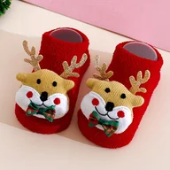 Skarpetki dla dzieci - TEMU 1 para zimowych ciepłych skarpetek dla niemowląt z grubą podszewką z polaru, antypoślizgowe - miękka, pluszowa tekstura, antypoślizgowy uchwyt, - miniaturka - grafika 1