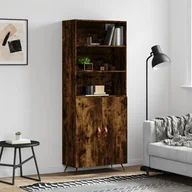 Witryny - vidaXL Witrynka przydymiony dąb 69,5x34x180 cm materiał drewnopochodny - miniaturka - grafika 1
