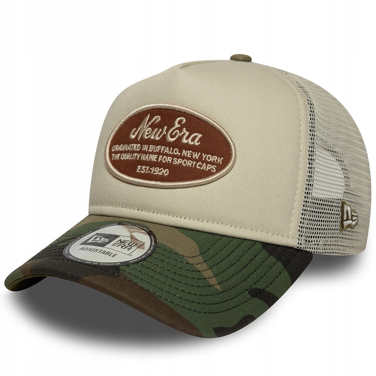 New Era czapka z daszkiem 9FORTY E-Frame Oval Patch beżowy r. uniwersalny
