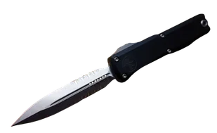 Nóż automatyczny OTF Microtech Ultratech D/E Gen III ZBP Black Aluminium, Apocalyptic P/S M390MK by Tony Marfione (1122-11AP) - Noże - miniaturka - grafika 1