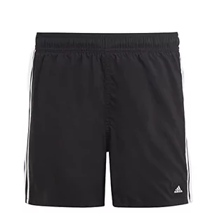 adidas, 3 paski, kostium kąpielowy, czarno-biały, 1112, dla dzieci - Kąpielówki dla chłopców - miniaturka - grafika 1