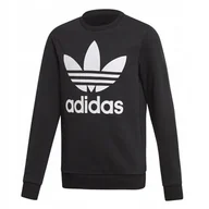 Bluzy dla dziewczynek - Bluza Dziecięca adidas ED7797 Trefoil Crew Czarna 176 - miniaturka - grafika 1