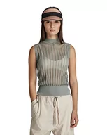 Swetry damskie - G-STAR RAW Damski sweter Pointelle Mock Sl Knit, Niebieski (Iceberg Green D140-c959), L - miniaturka - grafika 1
