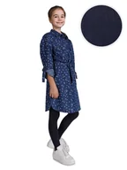 Rajstopy - Rajstopy bawełniane dziewczęce dziecięce w prążek granatowe 128-134 MYWAY - miniaturka - grafika 1