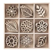 Decoupage - Liście kształty z drewna 45 szt. - miniaturka - grafika 1