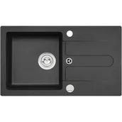 Zlewozmywaki - Genesis Cancan 130 zlewozmywak 75x42 cm granitowy czarny 9703391 - miniaturka - grafika 1