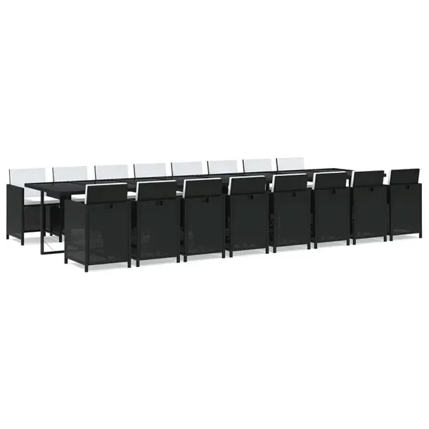 Zestaw Ogrodowy z Polirattanu, Stół 443x107x74 cm, Krzesła 52x56x85 cm,