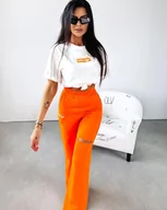 Koszulki i topy damskie - T-shirt damski OLAVOGA GRAND 2024 biały/neon pomarańcz M - Fashionplace - miniaturka - grafika 1
