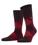 Skarpetki męskie - Burlington Mężczyźni Skarpety Clyde M SO Organiczna Bawełna z wzorem 1 Para, Czerwony (Claret 8375), 46-50 - miniaturka - grafika 1