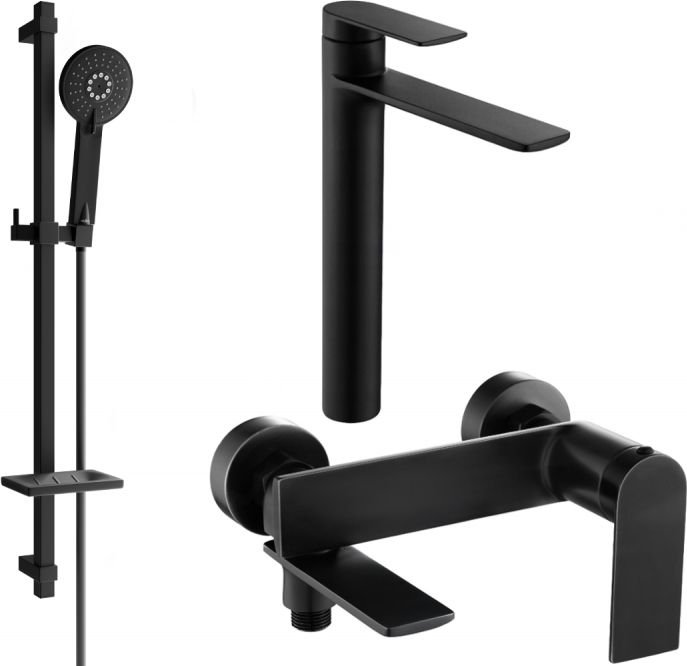 Mexen Zero DQ40 zestaw wannowy, czarny - 7113DQ40-70