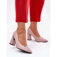 Czółenka - Czółenka Na Słupku Eleganckie Vinceza 62224 Różowe - miniaturka - grafika 1