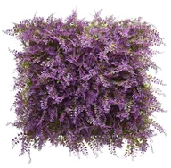 Sztuczne kwiaty - PANEL KOLOROWYCH ROŚLIN FIOLETOWA PAPROĆ 50X50 CM - miniaturka - grafika 1