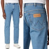 Spodnie męskie - Wrangler TEXAS AUTHENTIC STRAIGHT Wrango BLUE DżINS W33 L34 - miniaturka - grafika 1