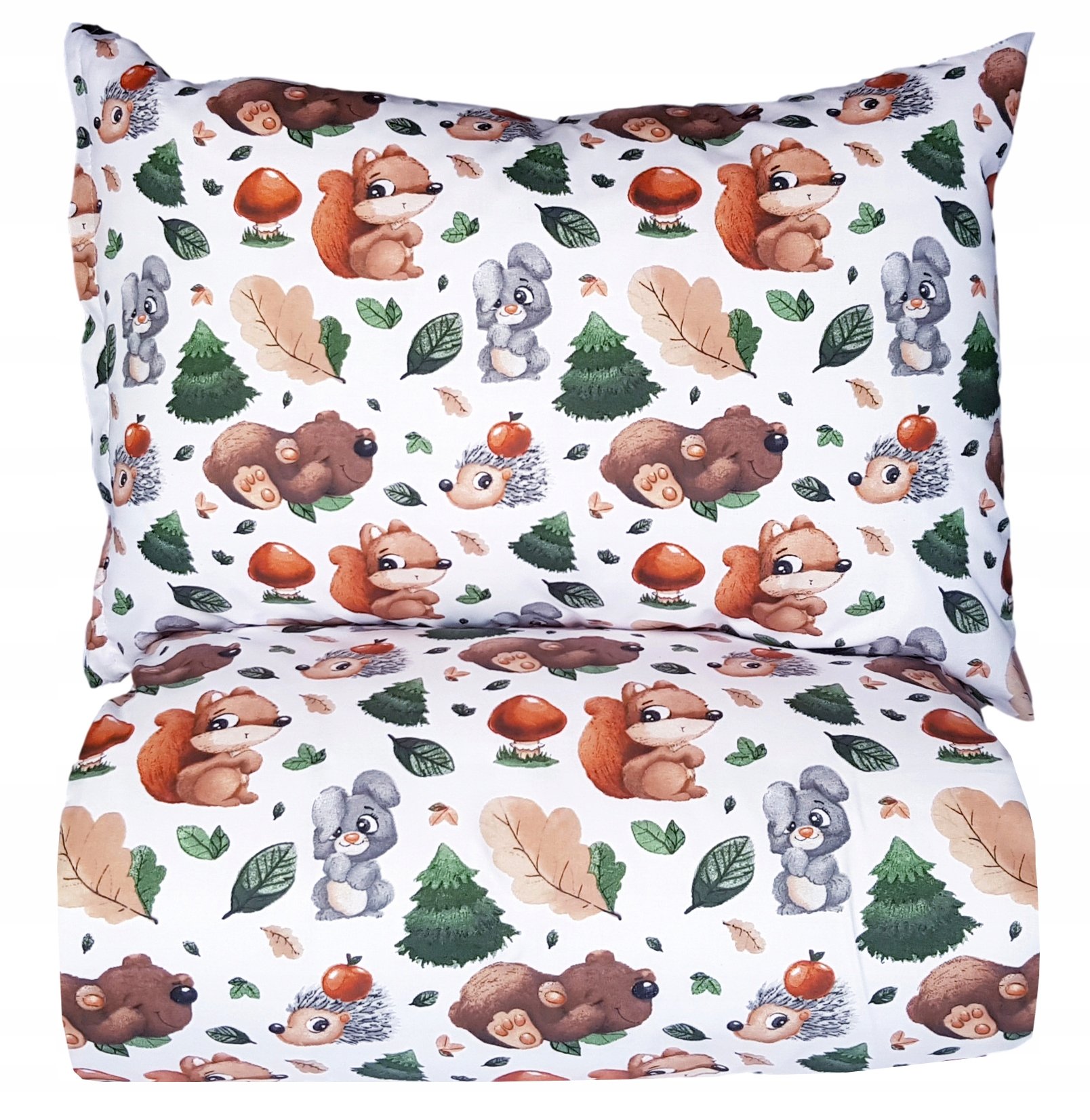 Pościel zwierzątka leśne jeżyk miś królik bawełniana 140x200 dla dziecka