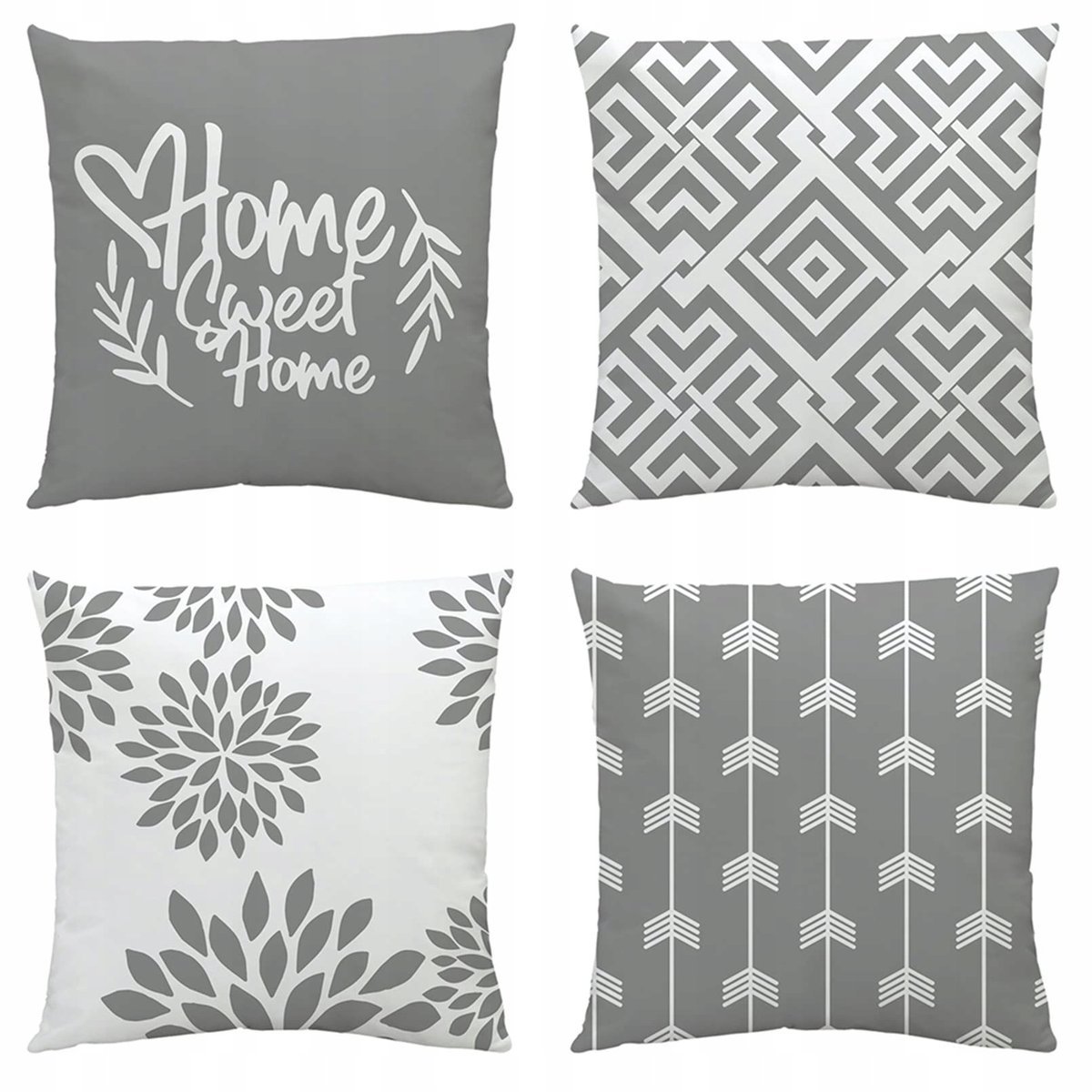 NIULAA Poszewki 40x40 4szt Szare Nowoczesne Na Sofę i Ogród