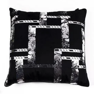 Poszewka King of Chic 45 x 45 cm czarno-srebrny - Poszewki na poduszki - miniaturka - grafika 1
