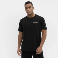 Koszulki sportowe męskie - Męski t-shirt z nadrukiem CHAMPION Rochester Crewneck T-Shirt - czarny - miniaturka - grafika 1