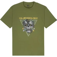 Koszulki męskie - t-shirt QUIKSILVER CORE SKULL LODEN GREEN - miniaturka - grafika 1