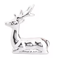 Ozdoby bożonarodzeniowe - Lumarko Lumarko Figurka Porcelanowa Renifer 13,5x7,5x14 Cm Srebrny 1701001207 Alt - miniaturka - grafika 1