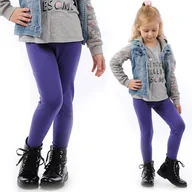 Legginsy - Legginsy dziecięce długie bawełniane klasyczne Fioletowe 110 - miniaturka - grafika 1