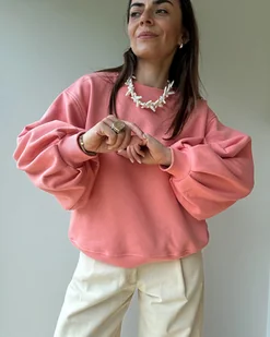 Bluza Enjoyable coral - Bluzy damskie - miniaturka - grafika 1