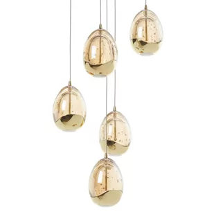 Schuller Valencia Złota lampa wisząca LED ROCIO, 5-pkt. - Lampy sufitowe - miniaturka - grafika 4