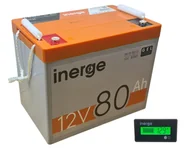 Ładowarki i akumulatory - Akumulator GEL 12V 80Ah INERGE + tester LCD - miniaturka - grafika 1