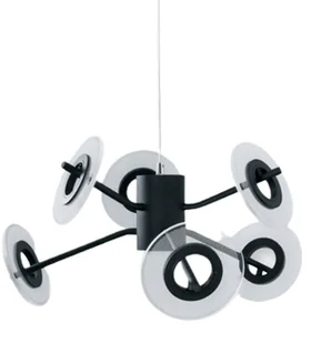 Żyrandol LED Discus, czarny, 6-punktowy - Lampy sufitowe - miniaturka - grafika 6