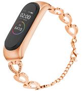 Akcesoria do pulsometrów i zegarków sportowych - Rose Gold Bransoleta Serce Do Xiaomi Mi Band 5 - miniaturka - grafika 1