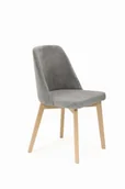 Krzesła - Flavio 1 krzesło tapicerowane szare nogi dąb sonoma - miniaturka - grafika 1