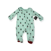 Pajacyki dla niemowląt - Zielony pajacyk ��pioszki niemowl��ce OKIE DOKIE 3M - miniaturka - grafika 1