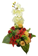 Sztuczne kwiaty - PIĘKNY BUKIET NA CMENTARZ KWIATY DO WAZONU STROIK NA GRÓB - miniaturka - grafika 1