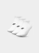 Skarpetki męskie - 4F Skarpety casual przed kostkę (3-pack) męskie - białe 43-46 - miniaturka - grafika 1
