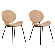 Krzesła - Zestaw 2 krzeseł do jadalni ekoskóra beżowy LUANA - miniaturka - grafika 1