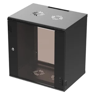 Szafa wisząca Professional 19" 12U, 450mm, drzwi szklane, czarna - Szafy rack - miniaturka - grafika 1