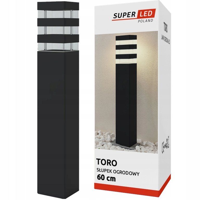 SuperLED Lampa ogrodowa stojąca LED 60 cm E27 zewnętrzna Słupek
